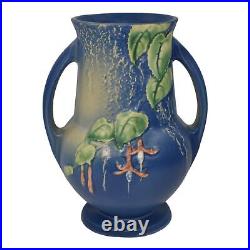 Roseville Fuchsia Blue 1938 Vintage Art Pottery Ceramic Flower Vase 898-8