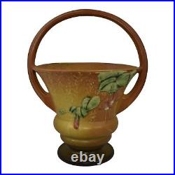 Roseville Fuchsia Brown 1938 Vintage Art Pottery Ceramic Basket 351-10