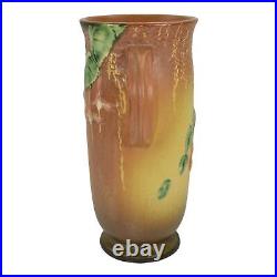 Roseville Fuchsia Brown 1938 Vintage Art Pottery Ceramic Flower Vase 900-9