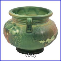 Roseville Fuschia Green 1938 Art Pottery Ceramic Jardiniere Planter 645-3