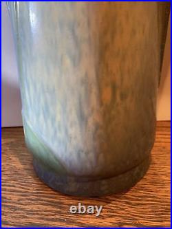Roseville Futura Blue 1928 Weeping Tulip Art Deco Pottery Ceramic Vase #437-12