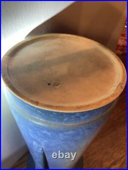 Roseville Futura Blue 1928 Weeping Tulip Art Deco Pottery Ceramic Vase #437-12