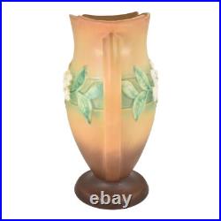 Roseville Gardenia Tan 1950 Mid Century Modern Art Pottery Ceramic Vase 689-14