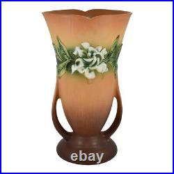 Roseville Gardenia Tan 1950 Vintage Mid Century Art Pottery Ceramic Vase 687-12