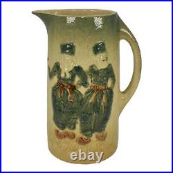 Roseville Holland Brown Green 1916 Vintage Art Pottery Ceramic Pitcher 2