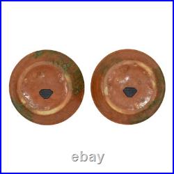 Roseville Imperial II 1930 Vintage Art Pottery Ceramic Candle Holders 1076-2