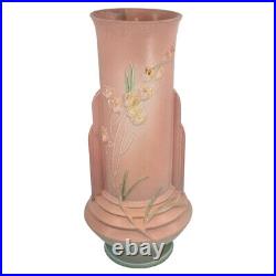 Roseville Ixia 1937 Vintage Art Deco Pottery Pink Ceramic Floor Vase 865-15