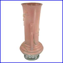 Roseville Ixia 1937 Vintage Art Deco Pottery Pink Ceramic Floor Vase 865-15