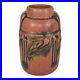 Roseville Laurel Red 1934 Arts And Crafts Pottery Ceramic Flower Vase 668-6