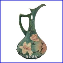 Roseville Magnolia 1943 Mid Century Modern Art Pottery Green Ceramic Ewer 15-15