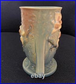 Roseville Magnolia Blue Vintage Art Pottery Ceramic Flower Vase 87-6