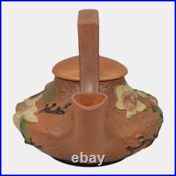 Roseville Magnolia Brown 1943 Mid Century Modern Art Pottery Ceramic Teapot 4