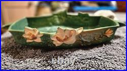 Roseville Magnolia Brown 1943 Vintage Art Pottery Ceramic Console Bowl 451-12