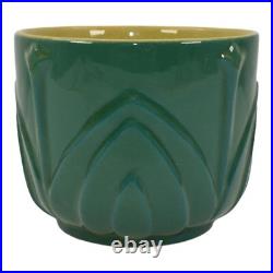 Roseville Mayfair Green 1952 Mid Century Modern Art Pottery Ceramic Bowl 1110-4