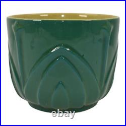 Roseville Mayfair Green 1952 Mid Century Modern Art Pottery Ceramic Bowl 1110-4