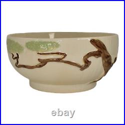 Roseville Ming Tree White 1949 Mid Century Modern Art Pottery Ceramic Bowl 527-9
