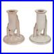 Roseville Moderne White 1936 Vintage Art Pottery Ceramic Candle Holders 1111-4