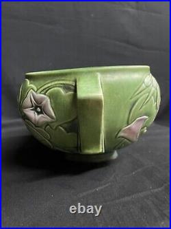 Roseville Morning Glory 1935 Vintage Art Pottery Green Ceramic Bowl