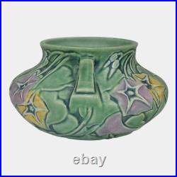 Roseville Morning Glory Green 1935 Vintage Art Pottery Ceramic Bowl Vase 268-4