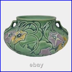 Roseville Morning Glory Green 1935 Vintage Art Pottery Ceramic Bowl Vase 268-4