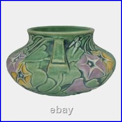 Roseville Morning Glory Green 1935 Vintage Art Pottery Ceramic Bowl Vase 268-4