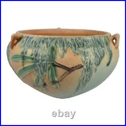 Roseville Moss Tan 1936 Vintage Art Pottery Ceramic Hanging Basket Planter 353-5