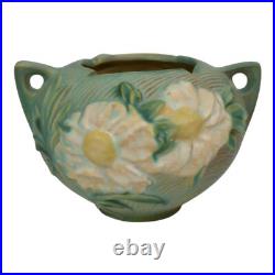 Roseville Peony Green 1942 Mid Century Modern Art Pottery Ceramic Bowl 427-4