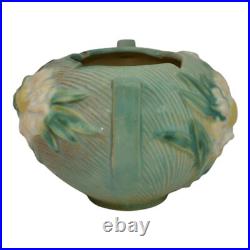 Roseville Peony Green 1942 Mid Century Modern Art Pottery Ceramic Bowl 427-4