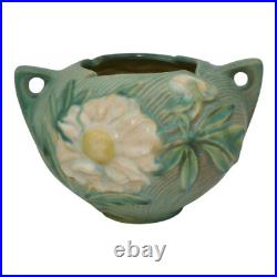 Roseville Peony Green 1942 Mid Century Modern Art Pottery Ceramic Bowl 427-4