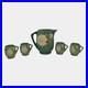Roseville Peony Green 1942 Vintage Art Pottery Ceramic Pitcher Mug Set 1326-7