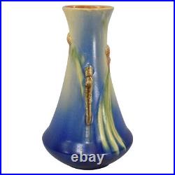 Roseville Pine Cone 1935 Vintage Art Pottery Blue Ceramic Vase 712-12