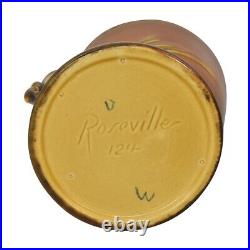 Roseville Pine Cone 1936 Vintage Art Pottery Brown Ceramic Cornucopia Vase 124