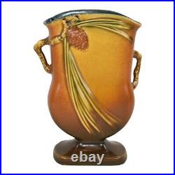 Roseville Pine Cone 1936 Vintage Art Pottery Brown Ceramic Vase 121-7