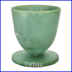 Roseville Pine Cone 1936 Vintage Art Pottery Green Ceramic Cornucopia Vase 124-5