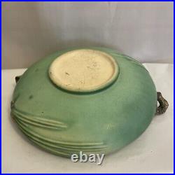 Roseville Pine Cone Blue 1936 Vintage Art Pottery Ceramic Low Bowl 354-6