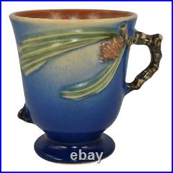 Roseville Pine Cone Blue 1936 Vintage Art Pottery Ceramic Mug 960-4