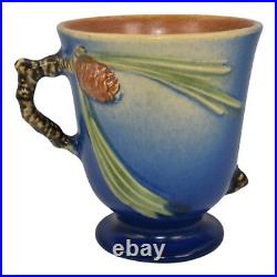 Roseville Pine Cone Blue 1936 Vintage Art Pottery Ceramic Mug 960-4