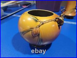 Roseville Pine Cone Brown 1936 Vintage Art Pottery Ceramic Bowl