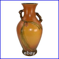 Roseville Pine Cone Brown 1936 Vintage Art Pottery Ceramic Floor Vase 807-15