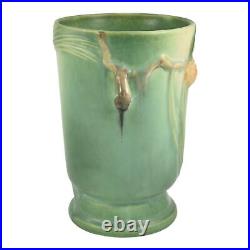 Roseville Pine Cone Green 1936 Vintage Art Pottery Ceramic Flower Vase 704-7