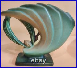 Roseville Pine Cone Green 1940 Mid Century Modern Art Pottery Ceramic Vase 472-6