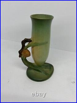 Roseville Pine Cone Green 1953 Vintage Art Pottery Ceramic Bud Vase 479-7