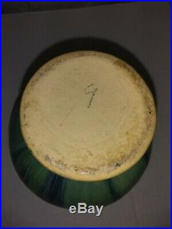 Roseville Pottery Baneda Green Art-Deco Ceramic Double-Handled Vase