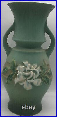 Roseville Pottery Gardenia Vase, Shape 688-12, Turquoise/Green