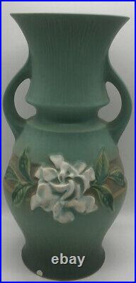 Roseville Pottery Gardenia Vase, Shape 688-12, Turquoise/Green