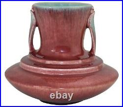 Roseville Pottery Orian Red Art Deco Ceramic Vase 737-7