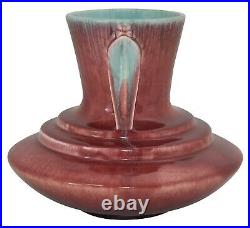 Roseville Pottery Orian Red Art Deco Ceramic Vase 737-7