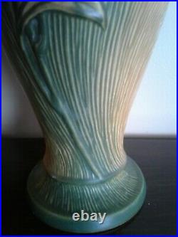 Roseville Pottery Peony Yellow Gold and Green Ceramic Floor Vase 70-18