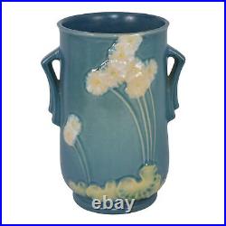 Roseville Primrose Blue 1936 Vintage Art Deco Pottery Ceramic Flower Vase 763-7