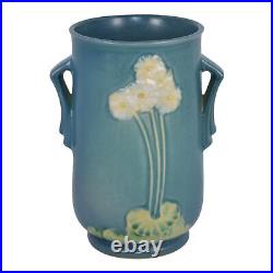 Roseville Primrose Blue 1936 Vintage Art Deco Pottery Ceramic Flower Vase 763-7